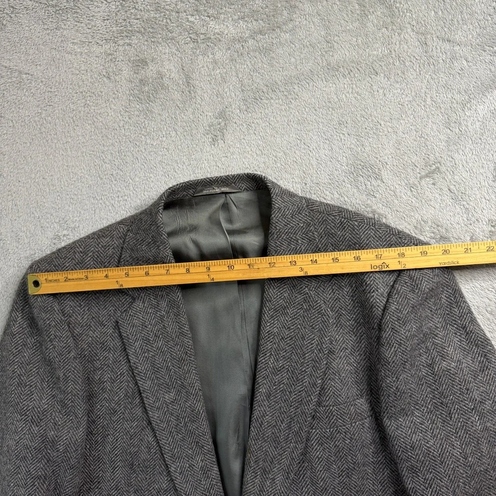 Imperial by Haggar Mens Grey Herringbone 100% Pure Wool Blazer Sport Coat USA